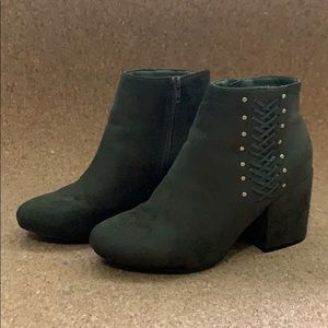 Suede Green Heeled Boots